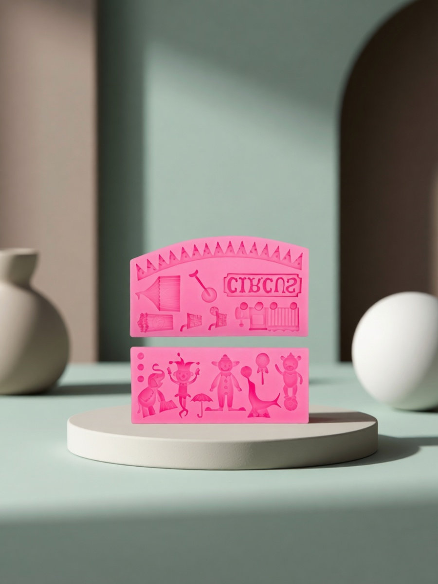 Silicone Mold Baking - 2Pcs Circus Theme Silicone Fondant Mold