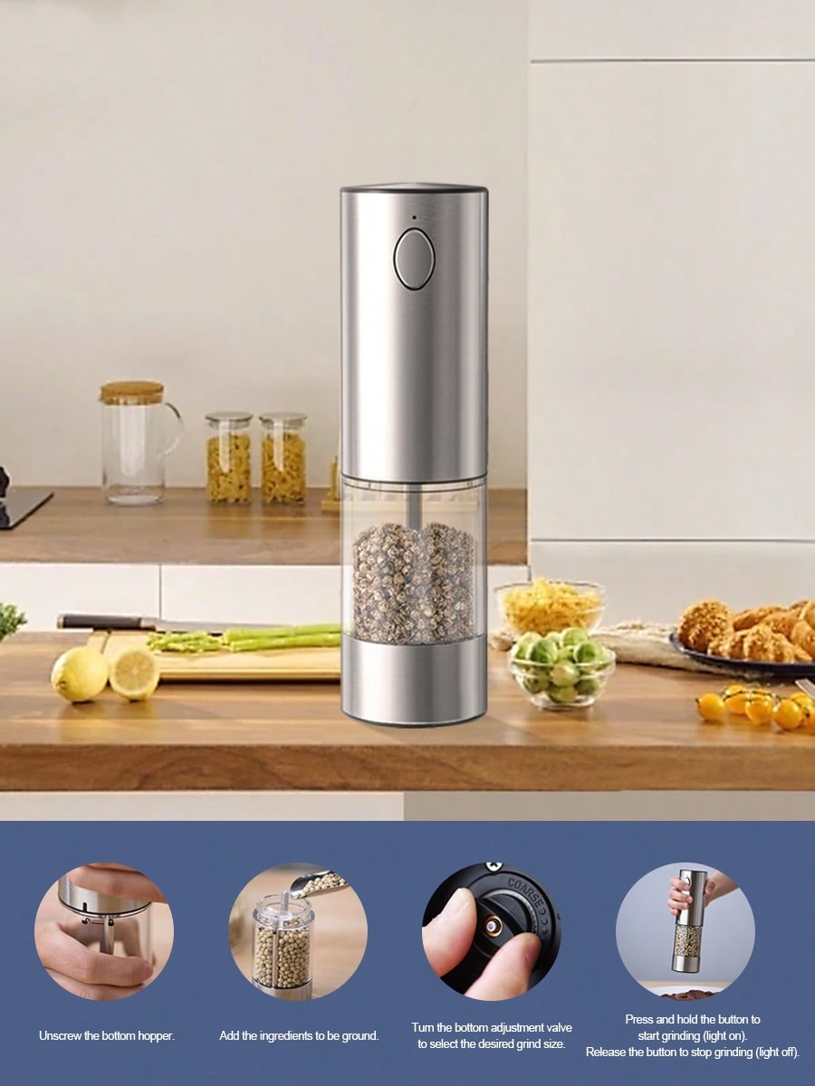 Kitchen Gadgets Ideas - 2-Piece Electric Salt Pepper Grinder Set,