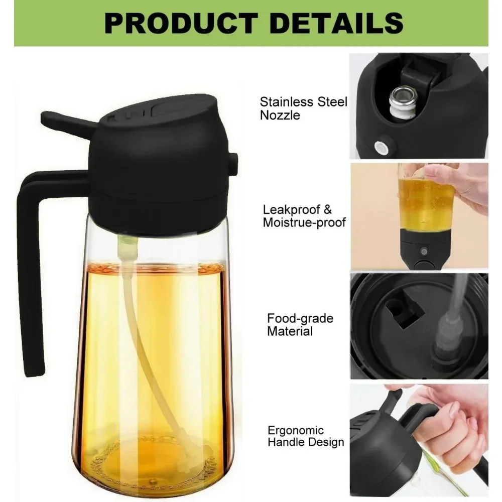 Kitchen Gadgets Oil Spray - 2in1 Plastic Oil Sprayer 500ml Cooking
