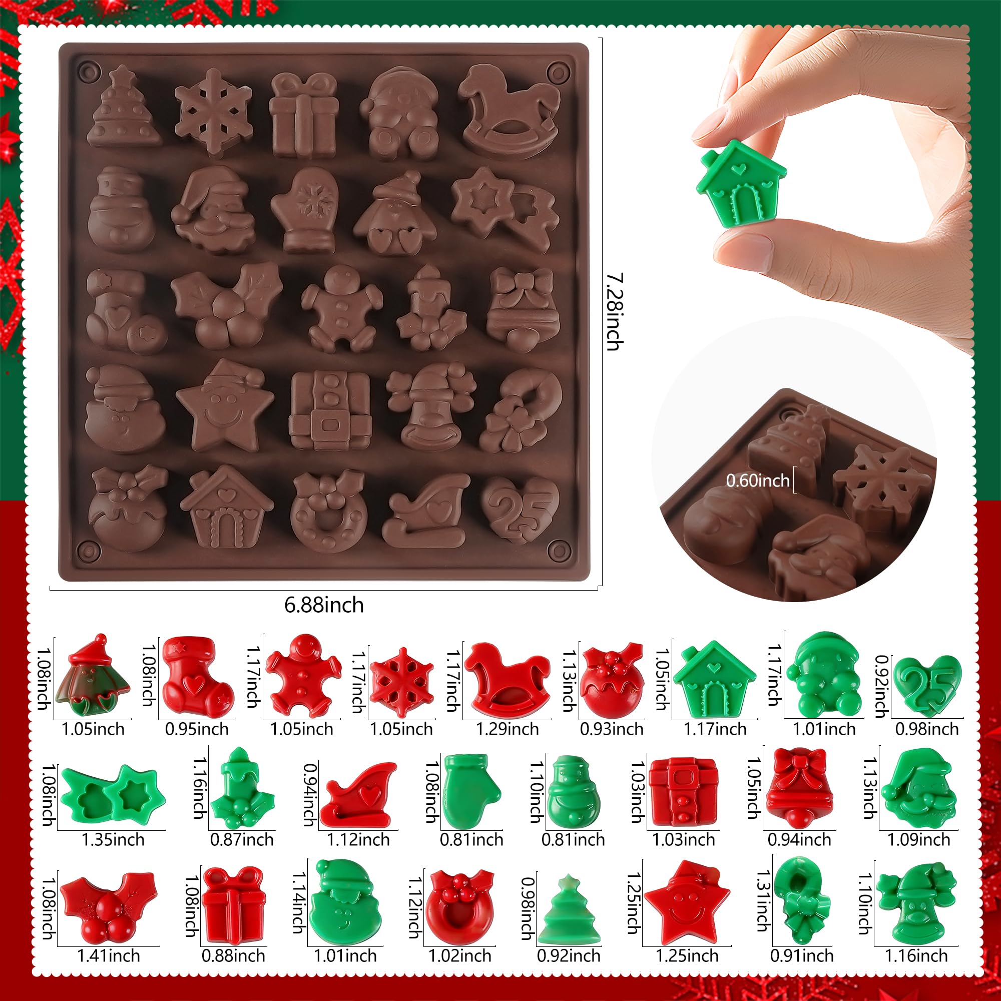 1-2 PCS Christmas Silicone Mol - огляд і ціна Silicone Mold Baking