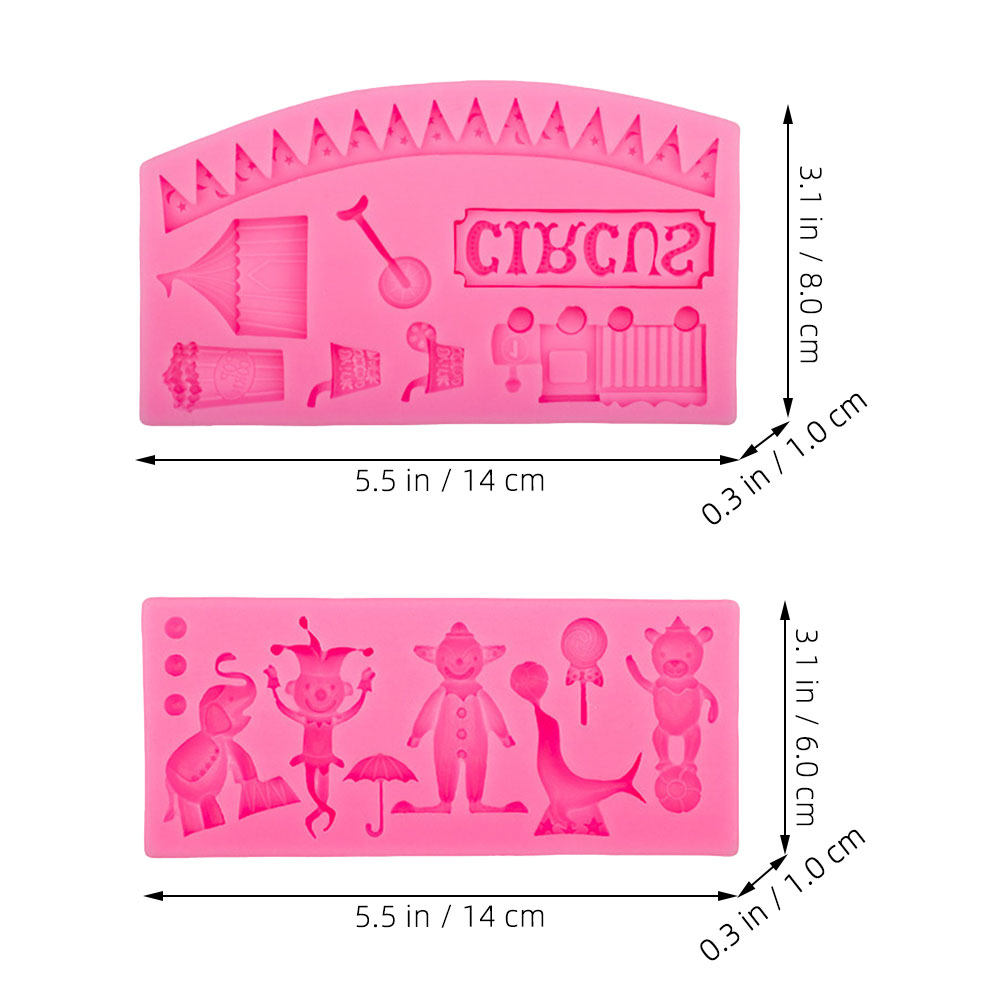 2Pcs Circus Theme Silicone Fon - огляд і ціна Silicone Mold Baking