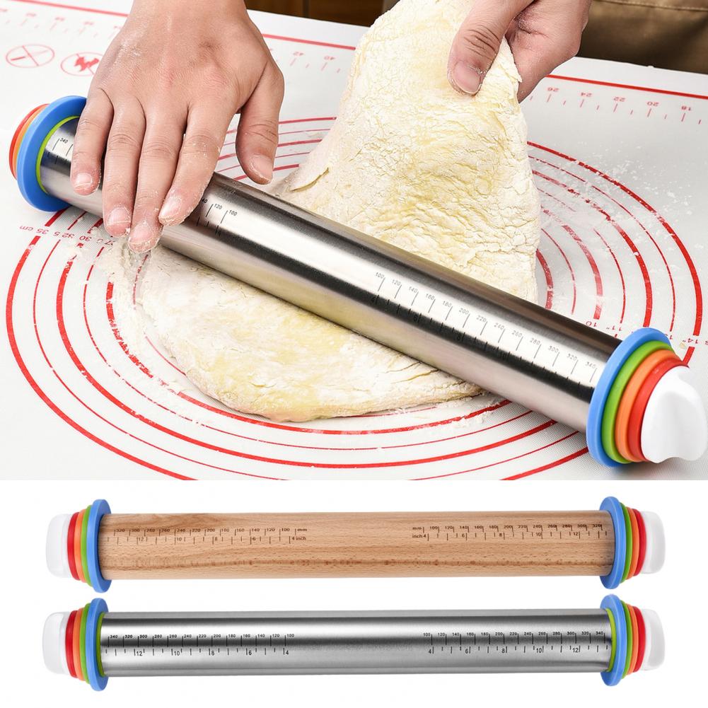 Rolling Pin with Thickness Rin - огляд і ціна Pasta Measuring Tool