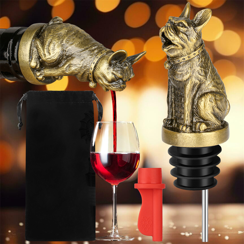 Cute French Bulldog Wine Pouer - огляд і ціна Quality Kitchen Gadgets
