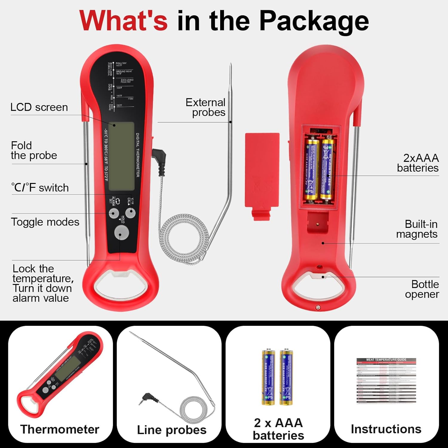 Long Cable Professional Meat T - огляд і ціна Instant Read Thermometer